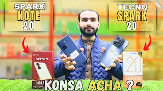 Sparx Note 20 vs Tecno Spark 20 Comparison In Pakistan spark20 note20 [upl. by Ashlin326]