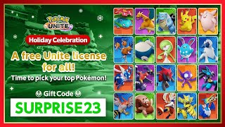 SURPRISE23 Gift Code Rewards Pokemon UNITE [upl. by Adlev465]