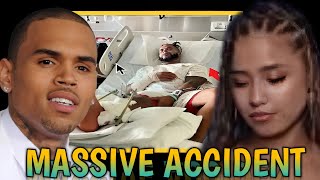 Chris Brown Involved in a BRUTL Car ACCID£NT on his way back from the hospital after visiting Tyla😱 [upl. by Anitsud]