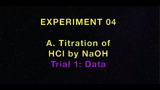 A Ex04 Titration Curve of pH HCl vs NaOH [upl. by Orodisi]