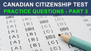 CANADIAN CITIZENSHIP TEST  PRACTICE QUESTIONS  PART 3 [upl. by Ysor993]