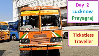 Day 2  Delhi to Bengaluru  Lucknow to Prayagraj Journey by UPSRTC Bus [upl. by Grimonia770]