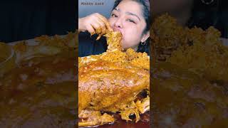 Maddy eating chicken roast 😋 chicken biryani asmr mukbang food [upl. by Oakes]