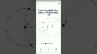 Construction du milieu dun segment au compas seulإنشاء منتصف قطعة باستعمال البركار فقط [upl. by Eblehs344]