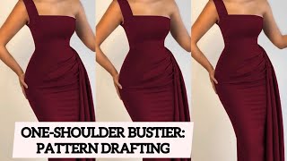 How to Draft a OneShoulder Bustier Pattern  Beginners Friendly [upl. by Dimond]