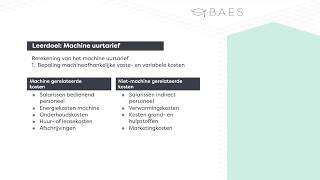 Het machineuurtarief berekenen  BAES Education [upl. by Shani]