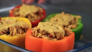 Vegan Stuffed Peppers super flavorful recipe [upl. by Dirrej]