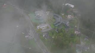 Aerial views showcase the Red Bull Headquarter as fog rolls in from the Alps enveloping the [upl. by Briscoe]