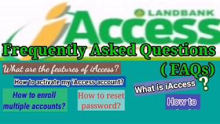 LANDBANK iAccess Frequently Asked Questions 2020 Update [upl. by Eyt149]