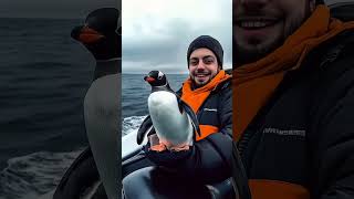 When a Penguin Unexpectedly Landed on My Boat…penguin cuteanimals [upl. by Ociral980]