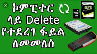 Delete Format የተደረገ ሜሞሪ፣ ፍላሽ፣ ኮምፒውተር ሀርድዲሰክ ፋይል እንዴት መመለስ እንችላልን HOW TO RECOVER DELRTED DATA Amharic [upl. by Fougere257]