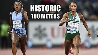 ShaCarri Richardson VS Elaine ThompsonHerah  2023 Prefontaine Classic Womens 100 Meters [upl. by Hegyera]