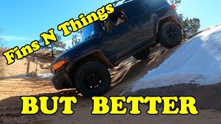 Moabs 🦈 Fins n Things 🏆 Best Entry Level 4x4 Easter Jeep Safari Trail in my Stock FJ Cruiser in 8K [upl. by Longerich]