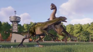 Gigantoraptor Vs Therizinosaurus  Jurassic World Evolution 2 [upl. by Lasorella]