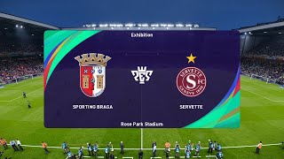 Sporting Braga vs Servette FC 08082024 UEFA Europa League PES 2021 [upl. by Matejka489]