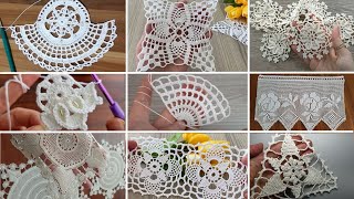 FANTASTIC and elegant Border Lace Crochet Patterns lacesample viral trending beauty crochet [upl. by Mancino585]