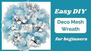 EASY DIY DECO MESH WREATH TUTORIAL FOR BEGINNERS [upl. by Ttimme]