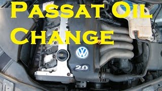 Oil and Oil Filter Change on Volkswagen Passat S 130 [upl. by Loriner]