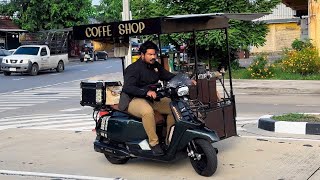 Cafe Vlog Mini coffee shop Lambretta x300 barista modify equipment Staresso sp300 Air lid pump 4K [upl. by Tiossem348]