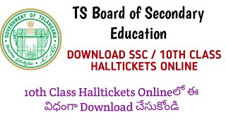 TELANGANA 10TH CLASS HALL TICKETS DOWNLOAD ONLINE  TS SSC HALL TICKETS DOWNLOAD  BSE TELANGANA [upl. by Elamrej]