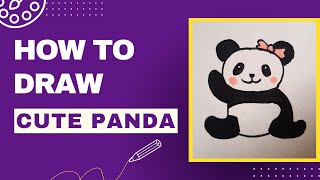 How to Draw a Cute Panda Step by Step  Easy Drawing Tutorial for Beginners  How to draw studio [upl. by Ahsoj]