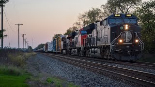 CN 3008 Illinois Central HU leading CN M302 by Edwardsburg Michigan [upl. by Alidis]