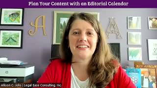 Allison Johs Plan Your Content with an Editorial Calendar [upl. by Ai981]