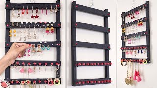 Ladies Special  Easy DIY Idea  How to Make Earring Stand Easily [upl. by Eetnahc]