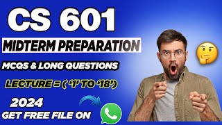 CS601 Midterm Preparation 2024  Importantan topics and mcqs [upl. by Roselyn]