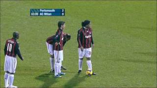 Ronaldinhos Perfect Freekick Goal  PortsmouthAC Milan [upl. by Rodge367]