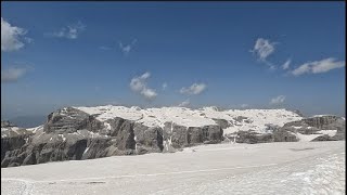 Sass Pordoi in Dolomites Italy amazing view towards Marmolada Glacier [upl. by Audrie]