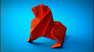 Affe aus Papier Basteln  Wie man einen Papiergorilla faltet  Origami Tiere [upl. by Atsirt]