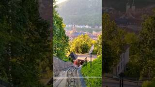 Bergbahn heidelberg germany deutschland badenwuerttemberg altstadt oldtown stpeterschurch [upl. by Kcyrred]