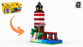 LIGHTHOUSE Lego classic 10696 ideas How to build [upl. by Anes]