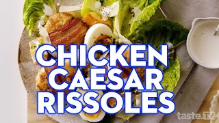 How to make Chicken Caesar rissoles  tastecomau [upl. by Buzz]