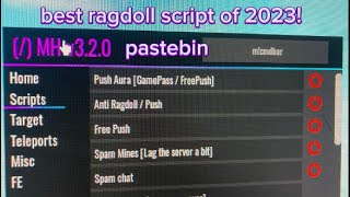 Best Ragdoll Engine Script Of 2023 keyless pastebin [upl. by Berni]