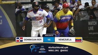 Highlights  Game 11 Dominican Rep vs Venezuela  2024 WBSC Mens Softball World Cup  Group A [upl. by Eronel]