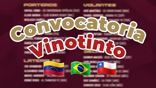 Convocatoria De Los Vinotinto Que Van Contra Brasil y Chile Fecha 11 y 12 De Las Eliminatorias [upl. by Geaghan]