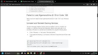 ✅ BEGINNER Failed to load xgameruntimedll Error code 126 in Windows [upl. by Navonoj]