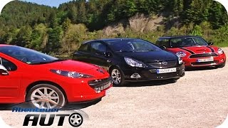 Vergleichstest Sportliche Kleinwagen Mini vs Corsa vs Peugeot 207  Abenteuer Auto [upl. by Anecuza]