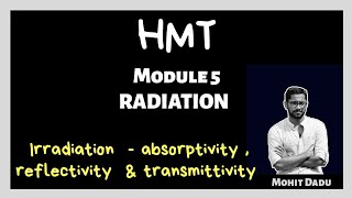 Irradiation  absorptivity reflectivity amp transmissivity  Radiation  HMT  Mod 5 KTU  S6 MECH [upl. by Netti953]