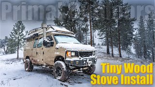 Tiny Wood Stove Install into a Van  Game Changer for Winter Van Life [upl. by Judith202]