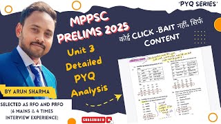 MPPSC PRELIMS 2025 • UNIT 3 • PYQ SERIES • MPPSC PRELIMS PYQ ANALYSIS • [upl. by Trinetta]