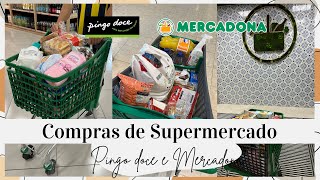 COMPRAS de SUPERMERCADO do MÊS  PINGO DOCE e MERCADONA [upl. by Ecniuq]