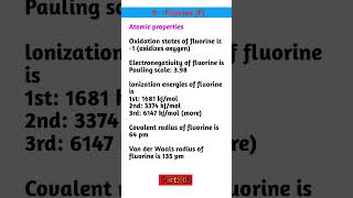 Fluorine  Atomic properties  Oxidation states  Electronegativity  lonization perioditable [upl. by Irallih]