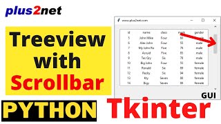 Vertical amp horizontal Scrollbar to navigate rows for Tkinter Treeview while displaying records [upl. by Budde]