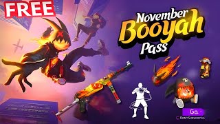 November booyah pass free fire 2024🥳  free fire new November booyah pass full review [upl. by Annawahs284]