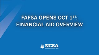 FAFSA Opens Oct 1 Financial Aid Overview [upl. by Alilahk596]