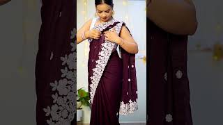 How To Shoulder Pleats in a different Style ❤️ saree sareedrapings sareewearing beautynstyle [upl. by Bore]