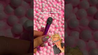 Rating Slimes ASMR With Mini Microphone slime shorts greenscreen [upl. by Eimmaj]